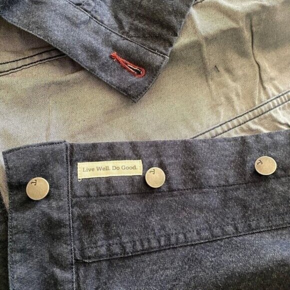 TOAD & Co Norma Women's Jean Jacket Blue Organic Cotton Stretch Button Up Sz XS - Picture 6 of 16